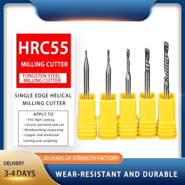 HRC55 Spiral Milling Cutter for Aluminum size